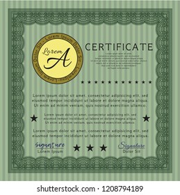 Green Diploma. Modern design. Easy to print. Customizable, Easy to edit and change colors. 