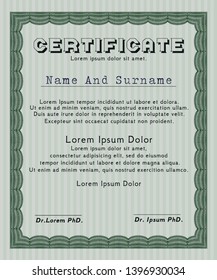 Green Diploma. Money Pattern design. With complex background. Customizable, Easy to edit and change colors. 