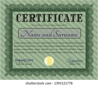 Green Diploma. Money Pattern. Detailed. With background. 