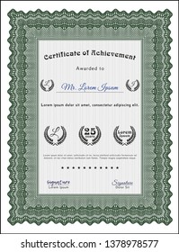 Green Diploma. Perfect design. With quality background. Vector illustration. 