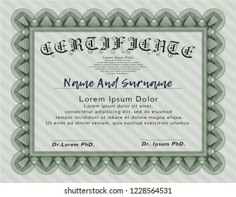 Green Diploma. With quality background. Customizable, Easy to edit and change colors. Retro design. 