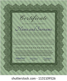 Green Diploma. Superior design. Customizable, Easy to edit and change colors. With linear background. 