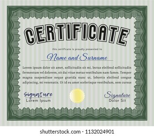 Green Diploma. Superior design. With quality background. Detailed. 