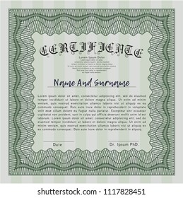 Green Diploma template or certificate template. Perfect design. Easy to print. Customizable, Easy to edit and change colors. 
