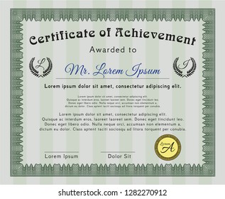 Green Diploma template or certificate template. Perfect design. Customizable, Easy to edit and change colors. With quality background. 