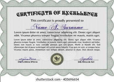 Plantilla de diploma verde o plantilla de certificado. Patrón vectorial que se utiliza en dinero y certificado. Con un fondo de calidad. Diseño de belleza. 