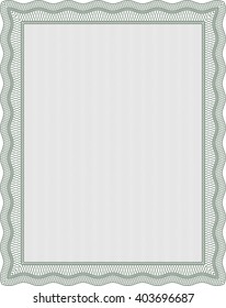 Green Diploma template or certificate template. Vector pattern that is used in money and certificate. With quality background. Beauty design. 