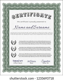 Green Diploma template. Customizable, Easy to edit and change colors. With background. Elegant design. 