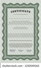 Green Diploma template. Customizable, Easy to edit and change colors. With complex background. Beauty design. 