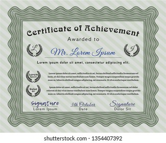 Green Diploma template. Customizable, Easy to edit and change colors. With complex linear background. Sophisticated design. 