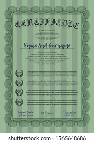 Green Diploma template. Easy to print. Superior design. Customizable, Easy to edit and change colors. 