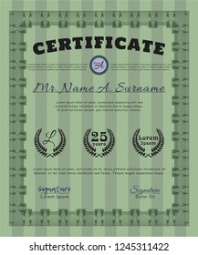 Green Diploma template. Elegant design. Easy to print. Detailed. 