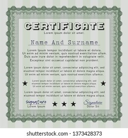 Green Diploma template. Lovely design. With complex linear background. Customizable, Easy to edit and change colors. 
