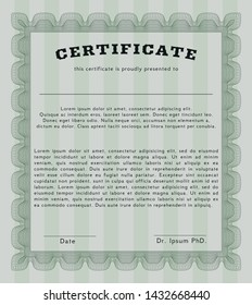 Green Diploma template. Nice design. With complex linear background. Customizable, Easy to edit and change colors. 