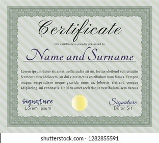 Green Diploma template. With quality background. Beauty design. Customizable, Easy to edit and change colors. 