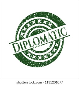 Green Diplomatic grunge seal