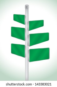 Green direction signage