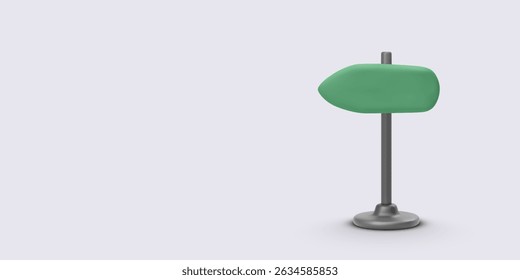 Green Direction Signpost On Metal Pole Standing On Light Background, Minimal 3D Style Symbolizing Navigation, Travel Routes, And Wayfinding. Great For Tourism And Outdoor Concepts. Vector Illustration