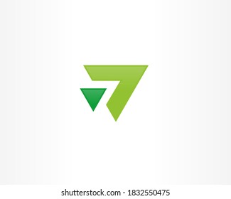 Green direction vector symbol icon. Arrow shape design logo