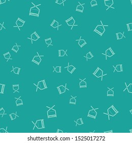 Green Director movie chair icon isolated seamless pattern on green background. Film industry.  Vector Illustration