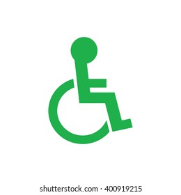 Green disabled handicap icon vector illustration