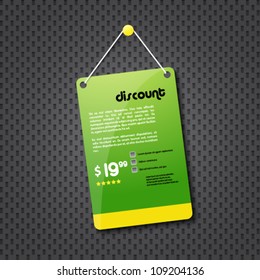 green discount hanging sign