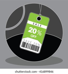 Green Discount Sales Tag Vector For TwentyPercent Off