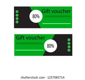 Green Discount Voucher template, Vector, illustration. Card template. Green 