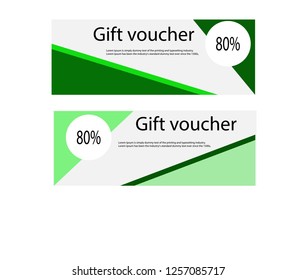 Green Discount Voucher template, Vector, illustration. Card template. Green 