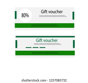 Green Discount Voucher template, Vector, illustration. Card template. Green 