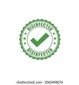 green disinfected stamp.disinfected vector icon isolated on white background