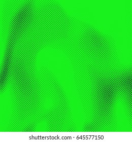 Green distressed abstract comic book style dotted layout template. Graphic easy to apply over any image retro vintage grain polka dot background. Vector illustration