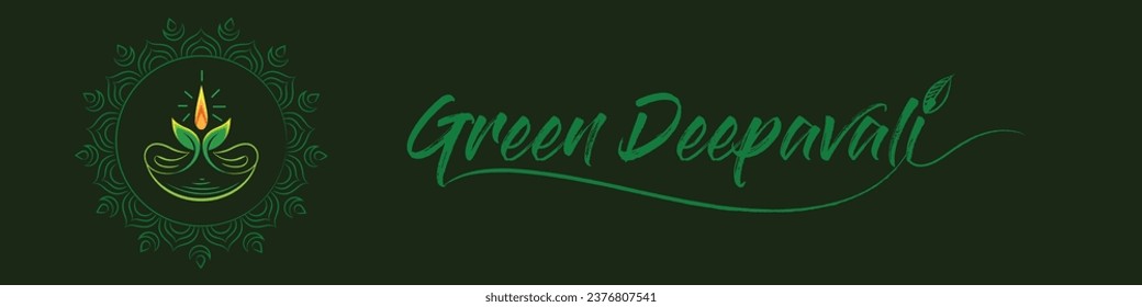 green diwali poster design with background