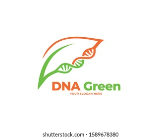green dna logo vector, nature logo design