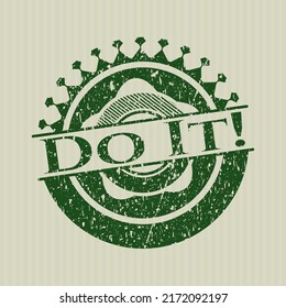 Green Do It! distressed rubber grunge texture stamp. 