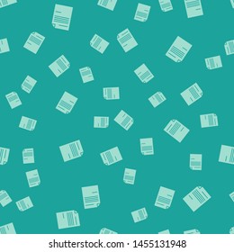 Green Document icon isolated seamless pattern on green background. File icon. Checklist icon. Business concept.   Vector Illustration