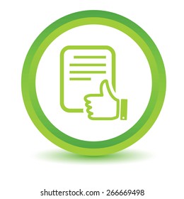 Green Document icon on a white background. Vector illustration