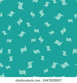 Green Document with shield icon isolated seamless pattern on green background. Insurance concept. Security, safety, protection, protect concept.  Vector