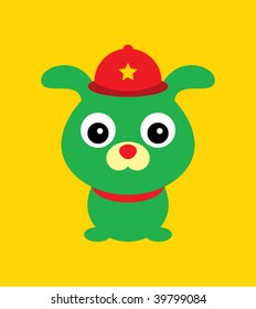 green dog card