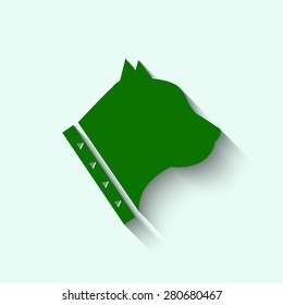 Green dog icon with shadow