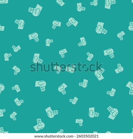 Green Dog in muzzle icon isolated seamless pattern on green background. Accessory for dog.  Vector