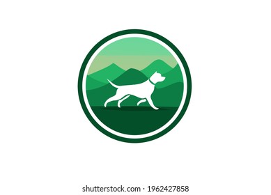 Green Dog Paws Pet - Logo Icon Vector Fits for : Logo Brand, company, medium prints, artwork, cover, poster, symbol, animal information