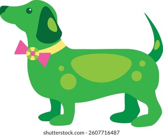 Green Dog in Spring Colors