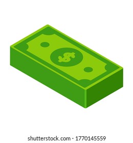 Banco del dólar verde. Vector de billetes para pagos simples en dólares.