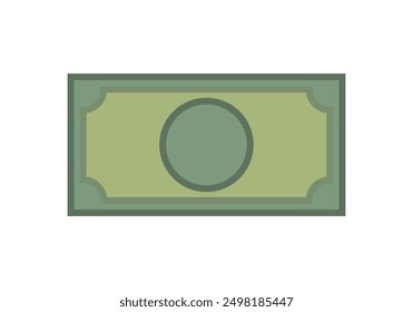 Green dollar bill on white background