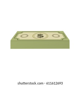 green dollar bills organized, vector illustration design