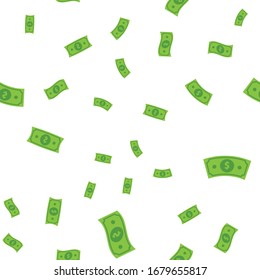 Patrón transparente de billetes en dólares verdes. El dinero anota un contexto sin fisuras para las finanzas o el concepto de negocios.