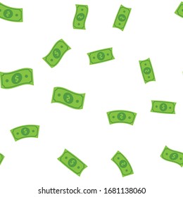 Green-Dollar-Scheine nahtloses Muster. Geld zeichnet nahtlose Muster-Hintergrund für das Finanz- oder Geschäftskonzept.