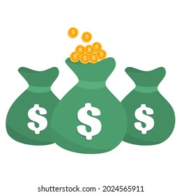 green dollar bundle money bag
