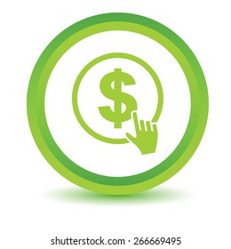 Green Dollar click icon on a white background. Vector illustration